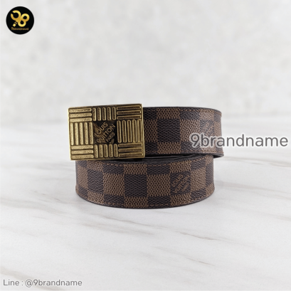 Louis Vuitton Belt M0268 Canvas/Leather Damier GHW ใส่ได้2ด้าน